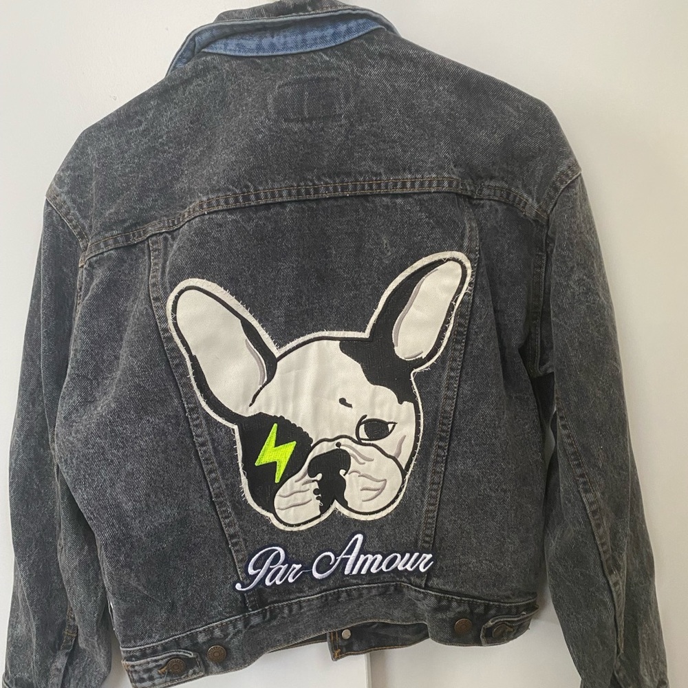 Frenchie Patched Denim Jacket
